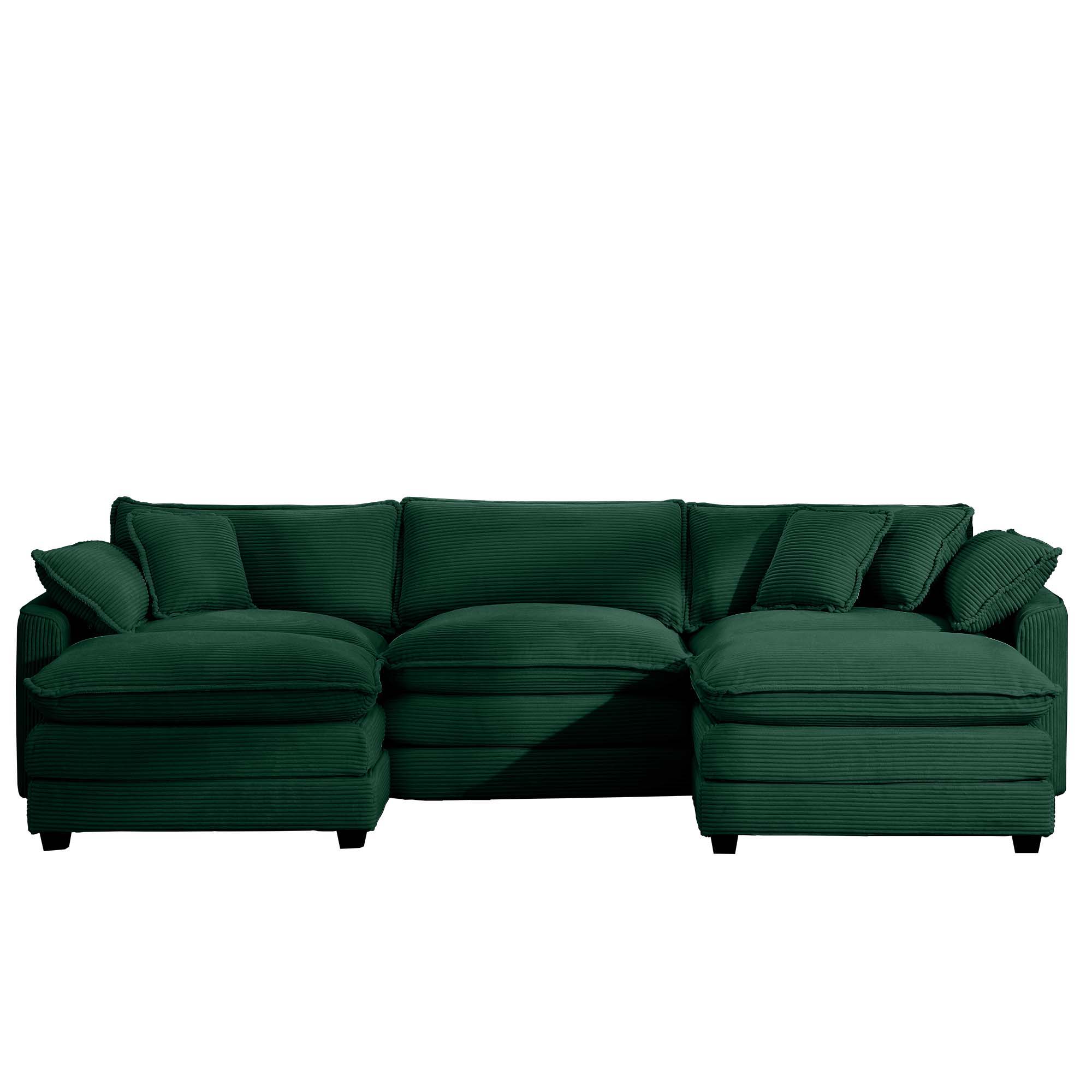 Modern Oversized Modular Cushion Sofa With Ottoman, Low Back, Deep Seating Sofa Set by Unique Piece Furniture