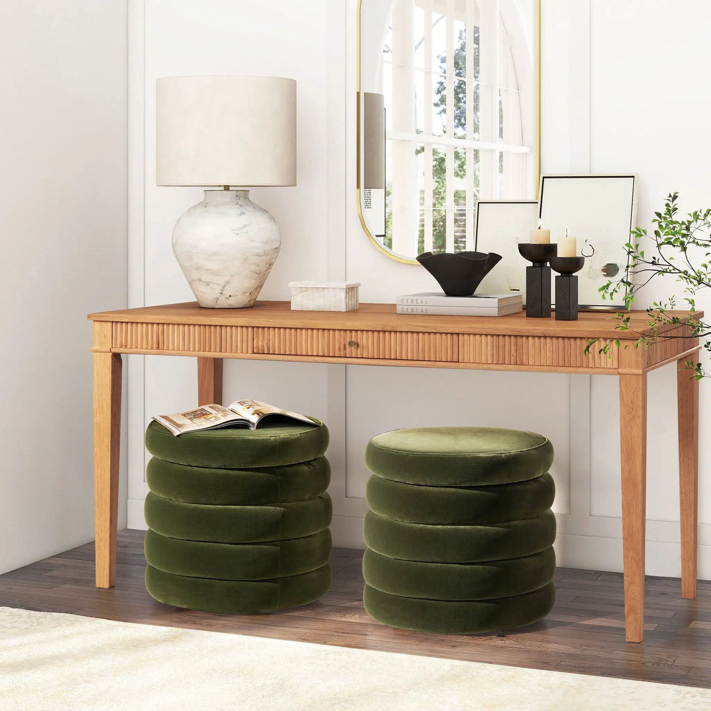 Fuji - Oversized Round Storage Ottoman by HouseOfZazla