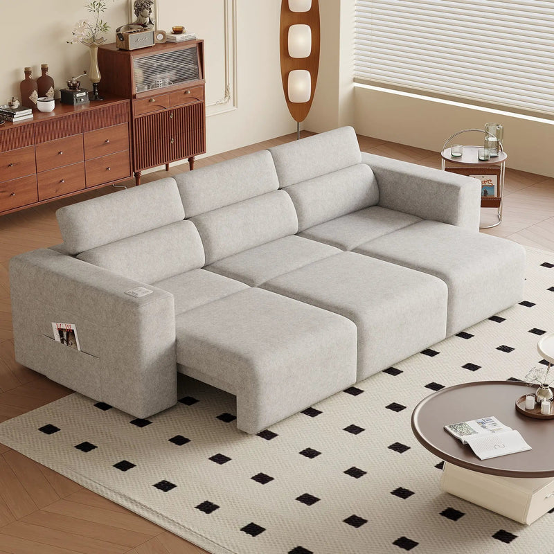3 Seater Power Recliner Sofa With Wireless Charging And Remote Control by Unique Piece Furniture