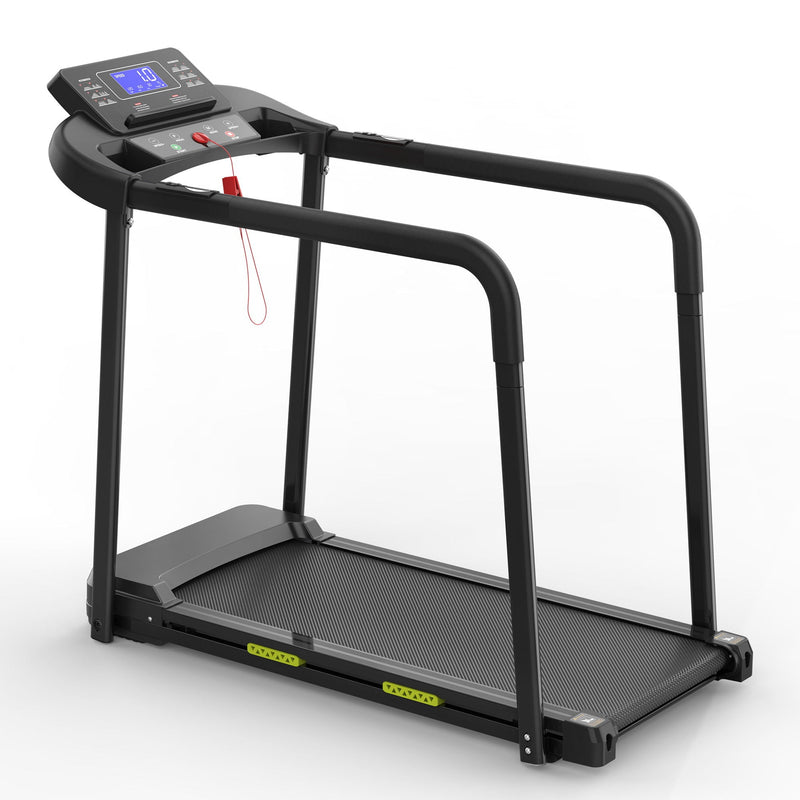 Walking Pad Treadmill With Foldable Design, Large LED Display, Stable Handrails - Black by HouseOfZazla