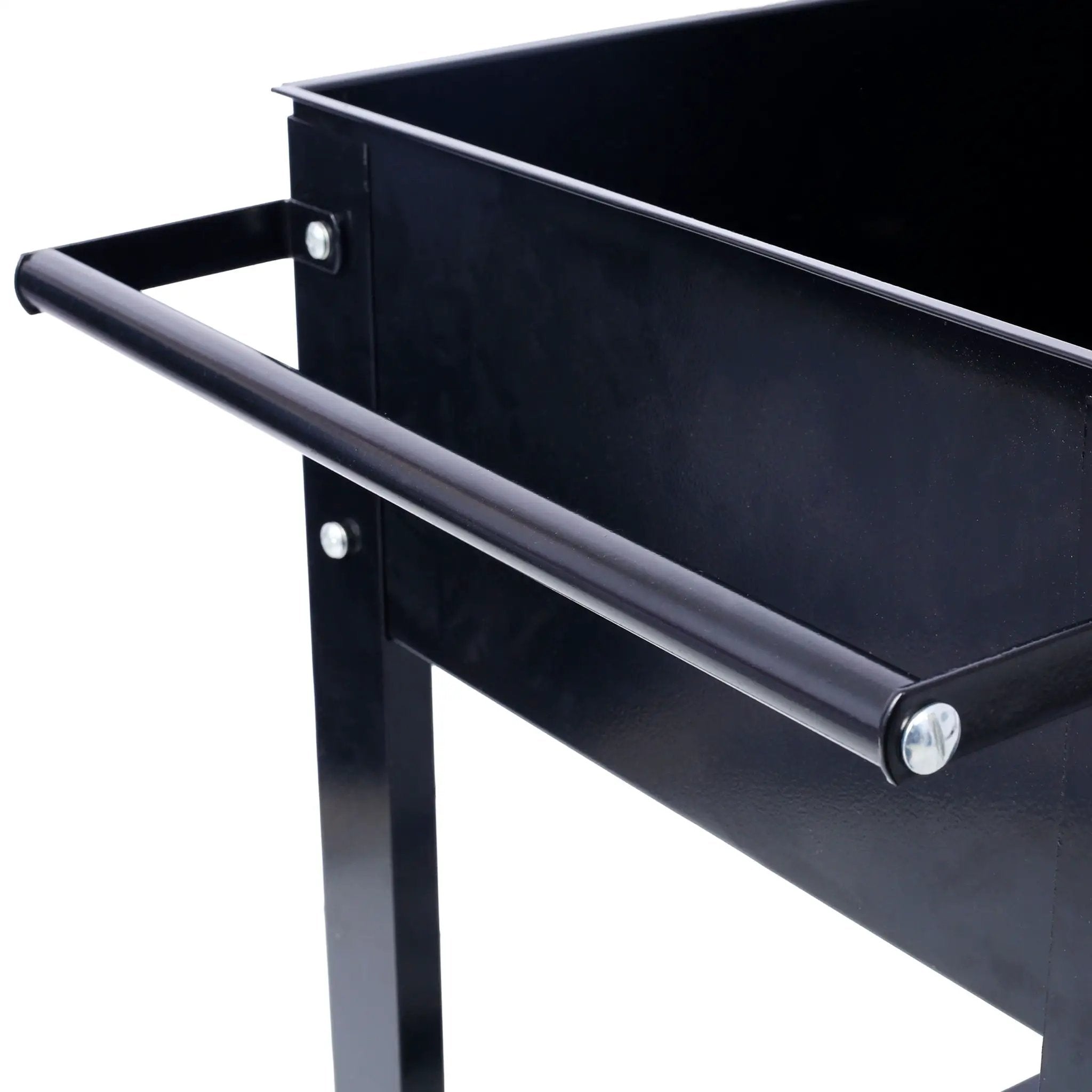 Elevated Mobile Raised Ergonomic Metal Planter Garden Bed With Wheels Powder Coated Steel - Black by HouseOfZazla