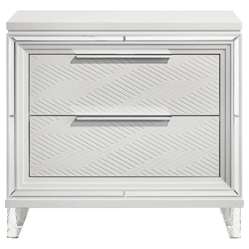 Marmore 2-drawer Nightstand Bedside Table White by Unique Piece Furniture