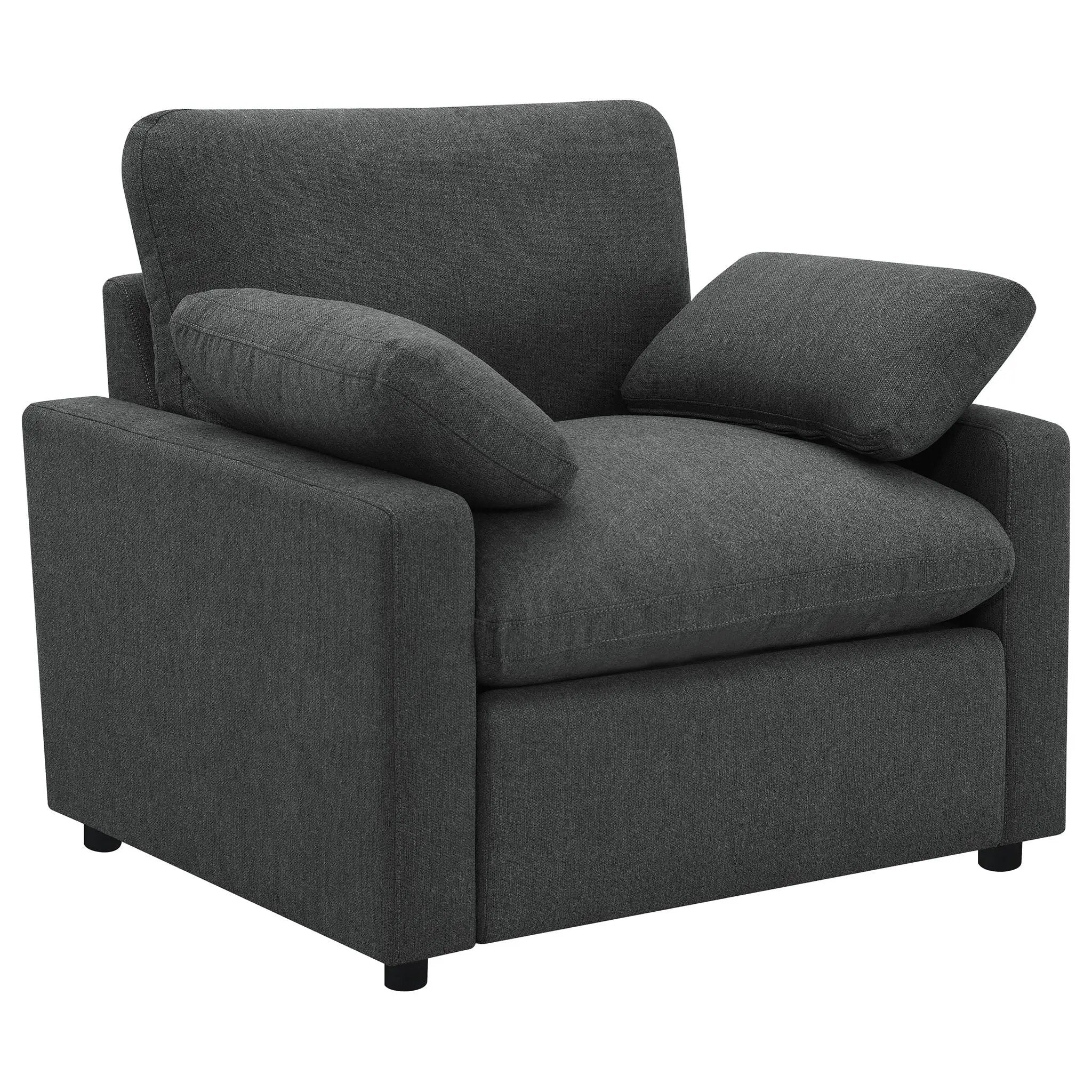 Collins Upholstered Power Recliner Chair Dark Grey by Unique Piece Furniture