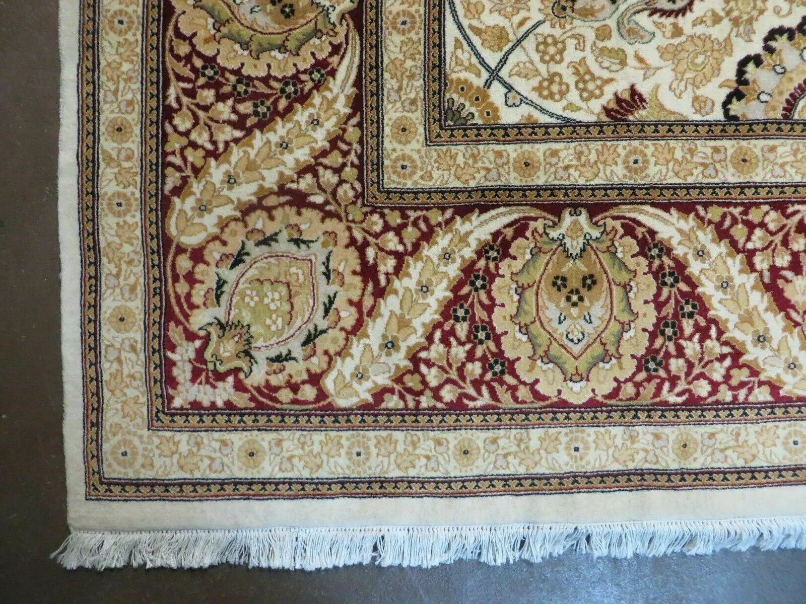 9' X 12' Vintage Handmade Wool Rug Pakistani Floral Design Nice Vegetable Dye by Jewel Rugs