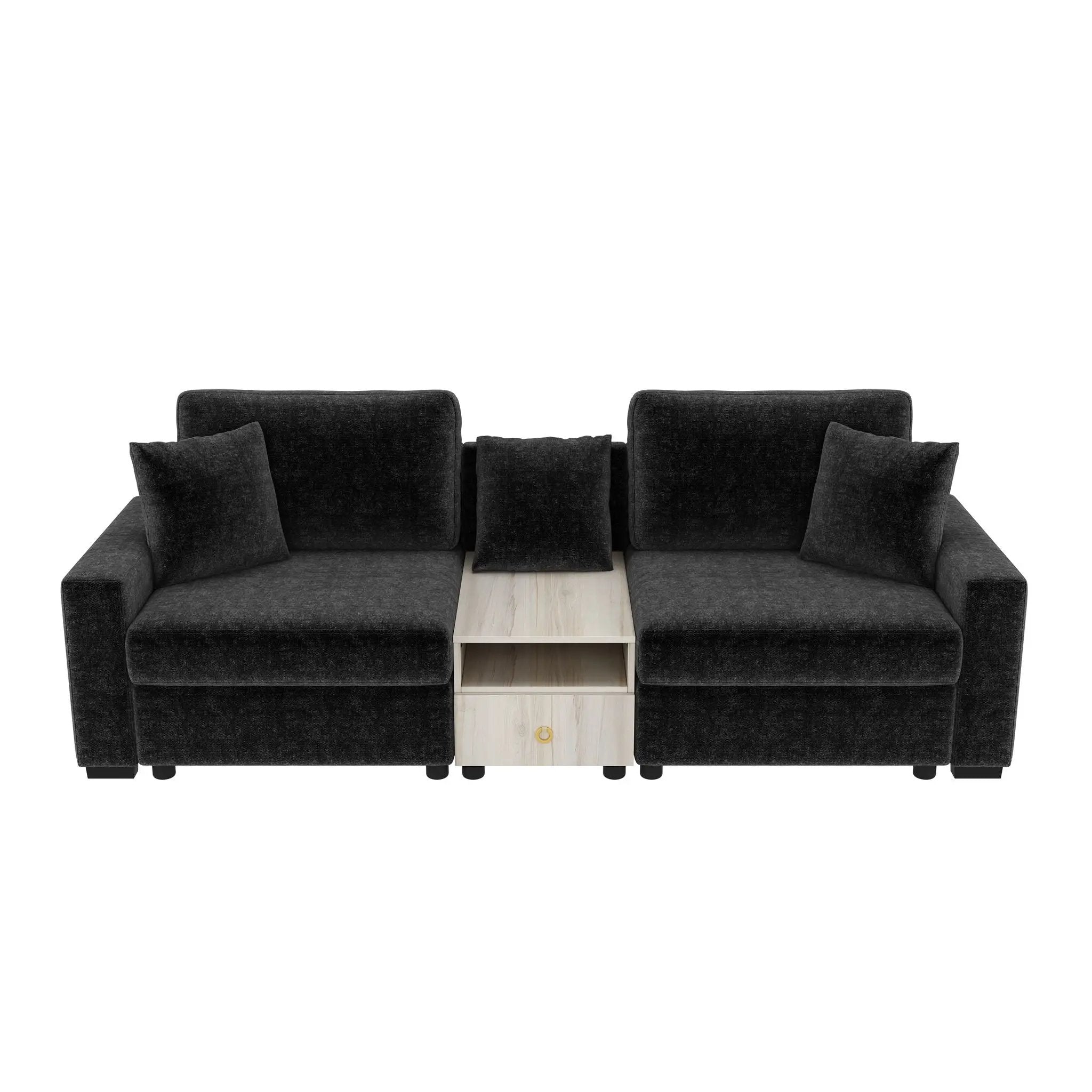 Modular Sofa Couch With Storage Armrest And Center Console by HouseOfZazla