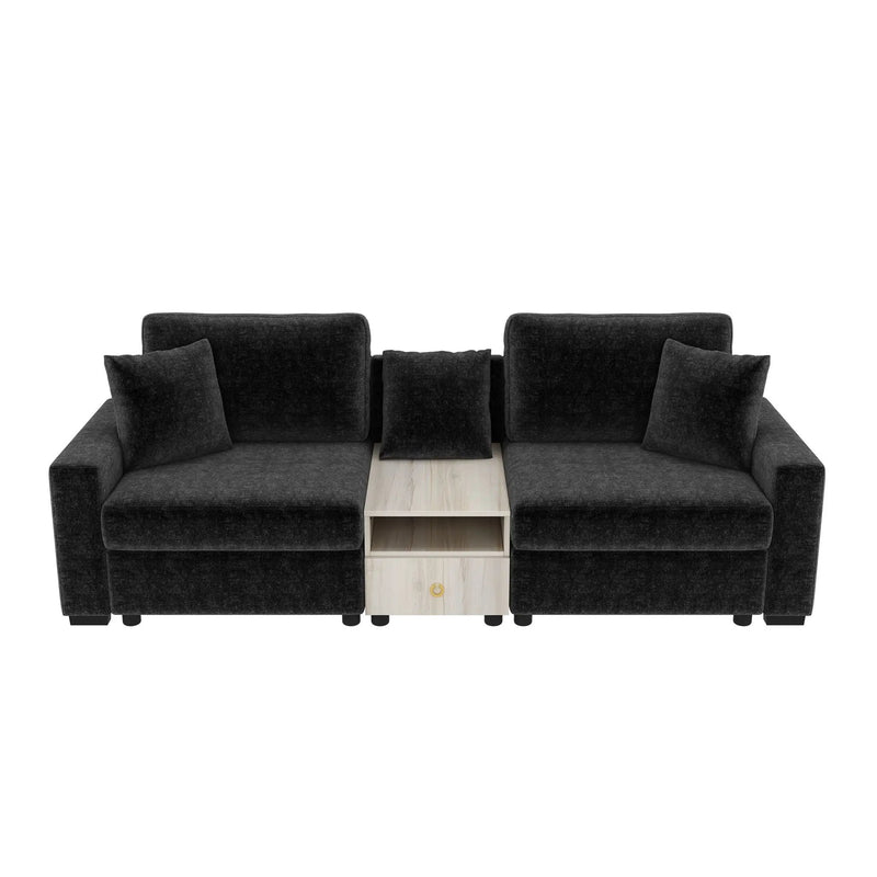 Modular Sofa Couch With Storage Armrest And Center Console by HouseOfZazla