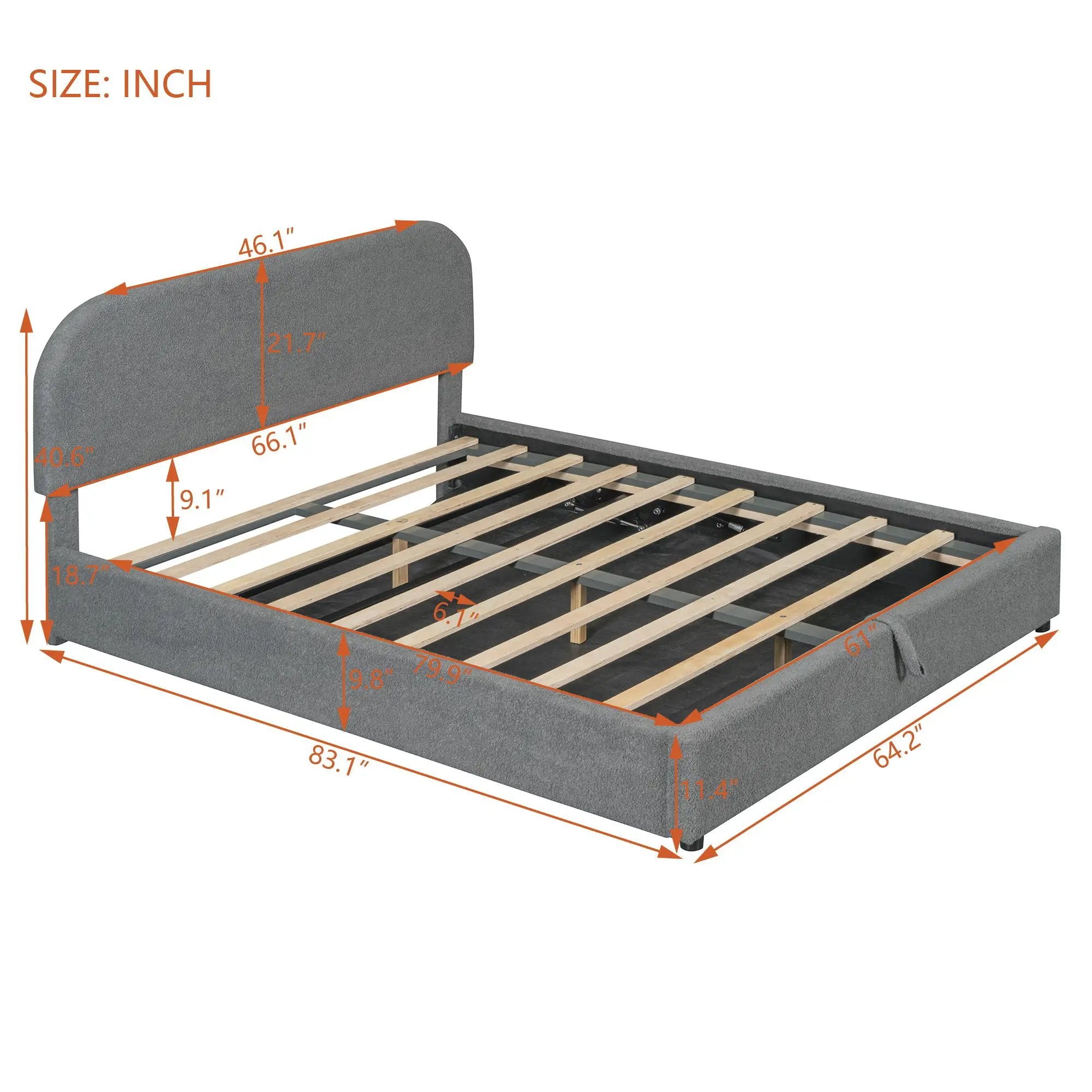 Upholstered Platform Bed With Hydraulic Storage System by HouseOfZazla