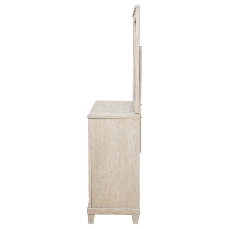 Pembroke 6-drawer Bedroom Dresser with Mirror Washed Oak by Unique Piece Furniture