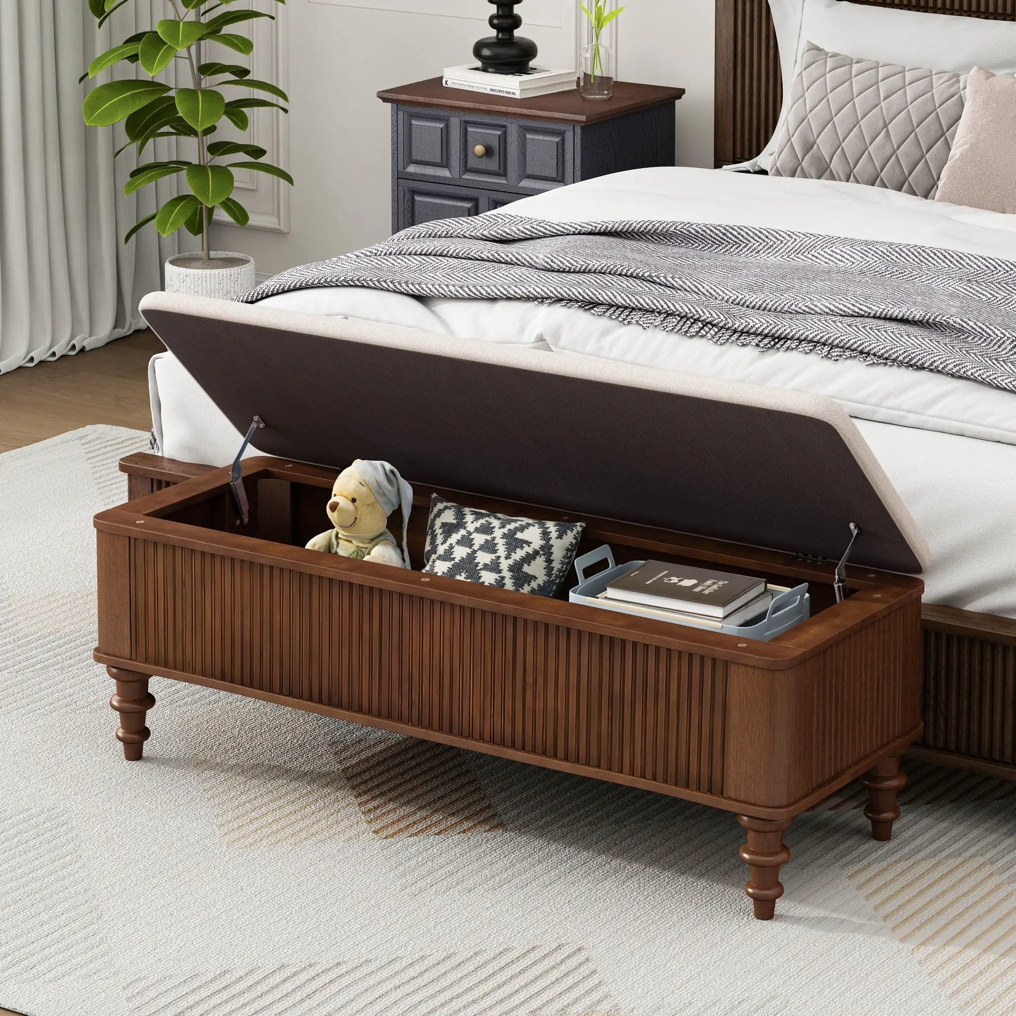 Multi Functional Storage Ottoman Bench by HouseOfZazla