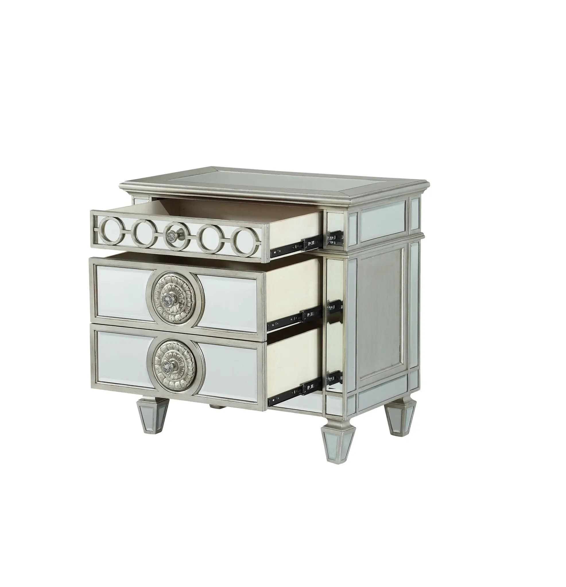 Varian - Mirrored Nightstand - Silver by HouseOfZazla