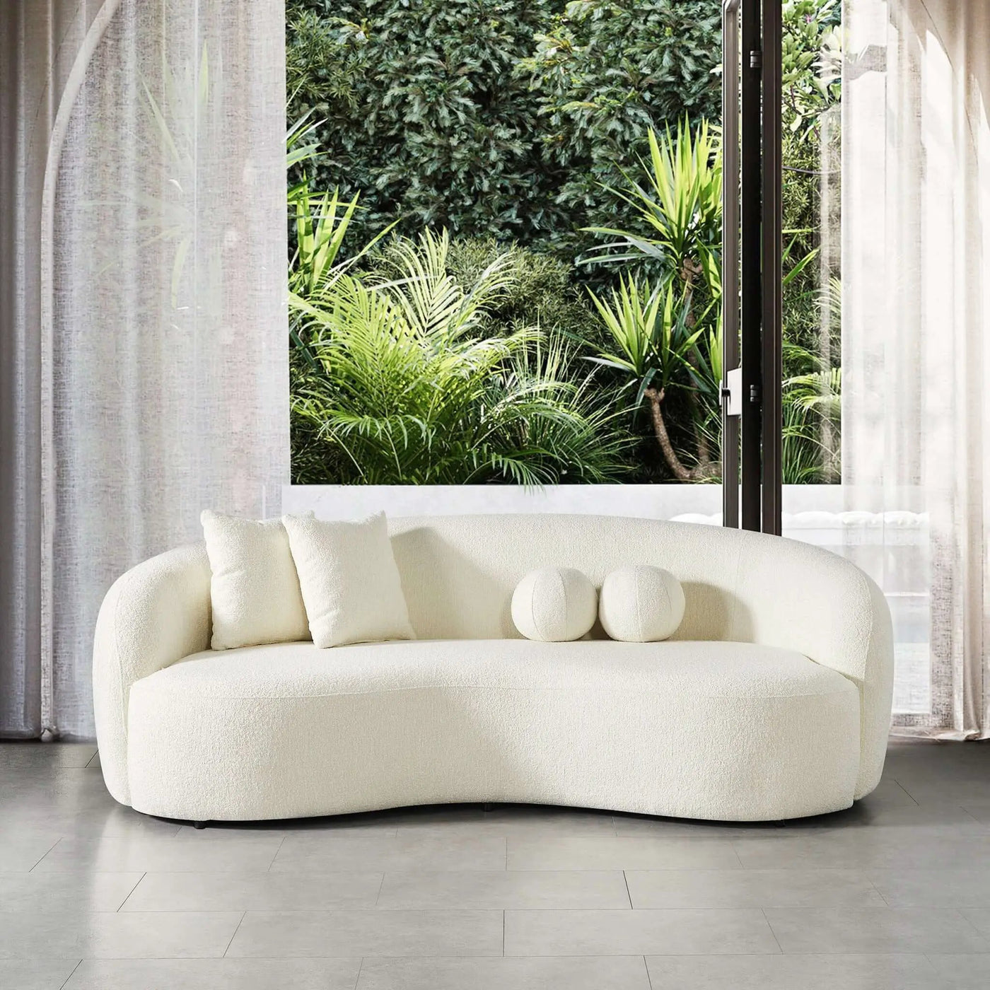 Drake - Japandi Style Curvy Boucle Sofa by Unique Piece Furniture