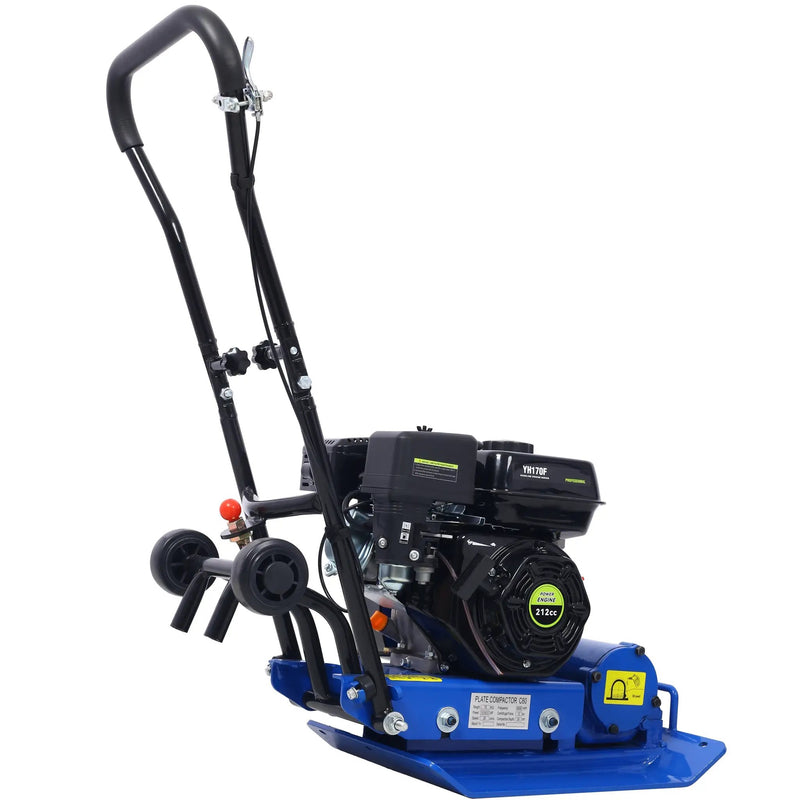 212cc Gas Vibration Plate Compactor with Built-in Wheel by HouseOfZazla