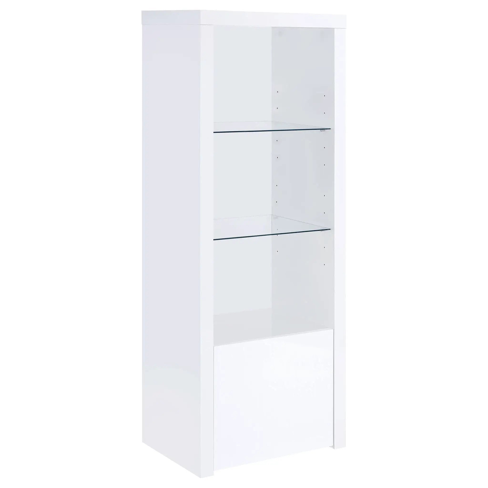Jude 3-shelf Engineered Wood Media Tower High Gloss White by Unique Piece Furniture
