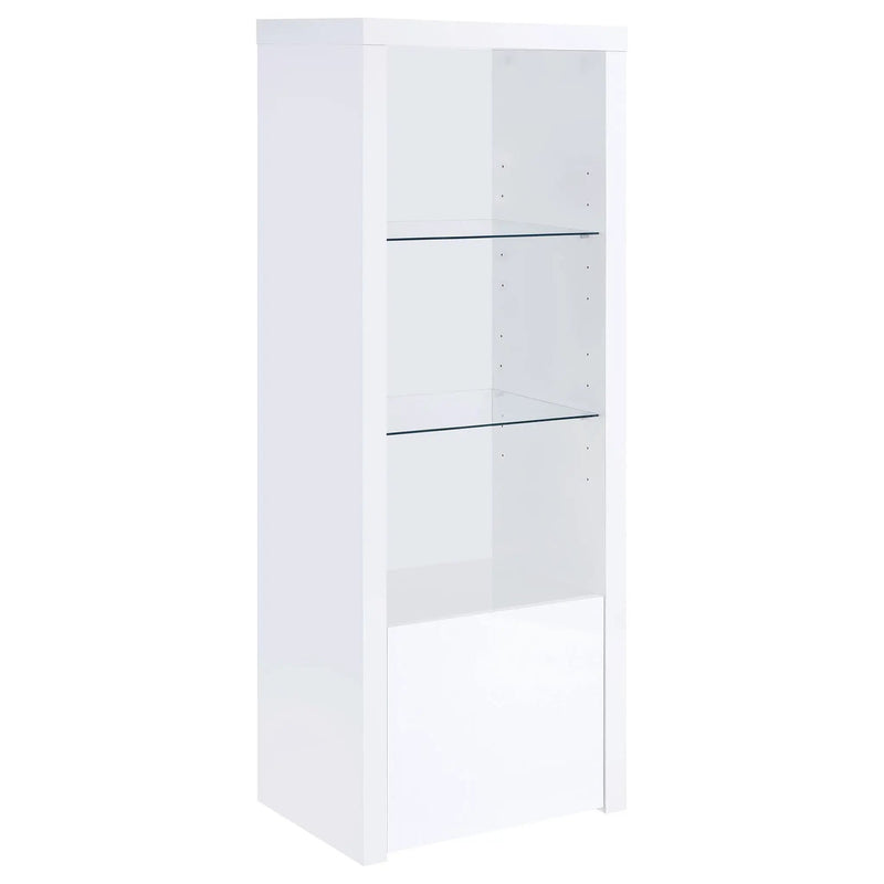 Jude 3-shelf Engineered Wood Media Tower High Gloss White by Unique Piece Furniture