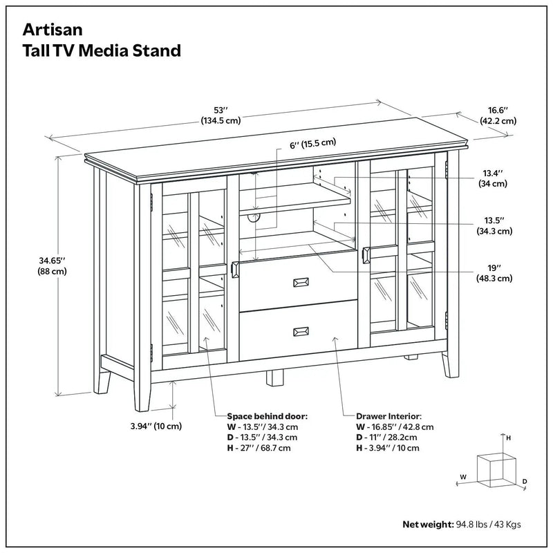 Artisan - Handcrafted, Tall TV Media Stand by Unique Piece Furniture