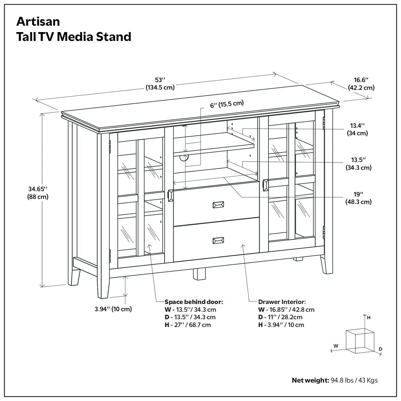 Artisan - Handcrafted, Tall TV Media Stand by Unique Piece Furniture