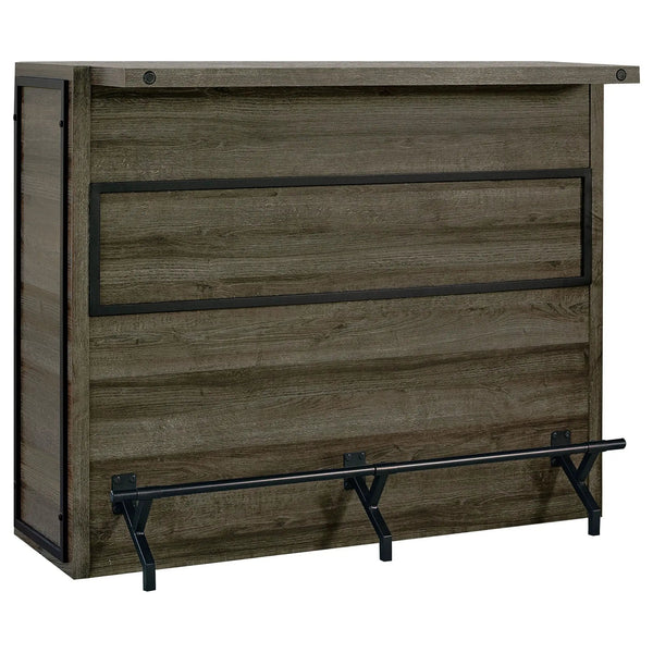 Garrison - 5 Shelf Home Bar Wine Cabinet With Stemware Racks And 12 Bottle Wine Storage - Oak