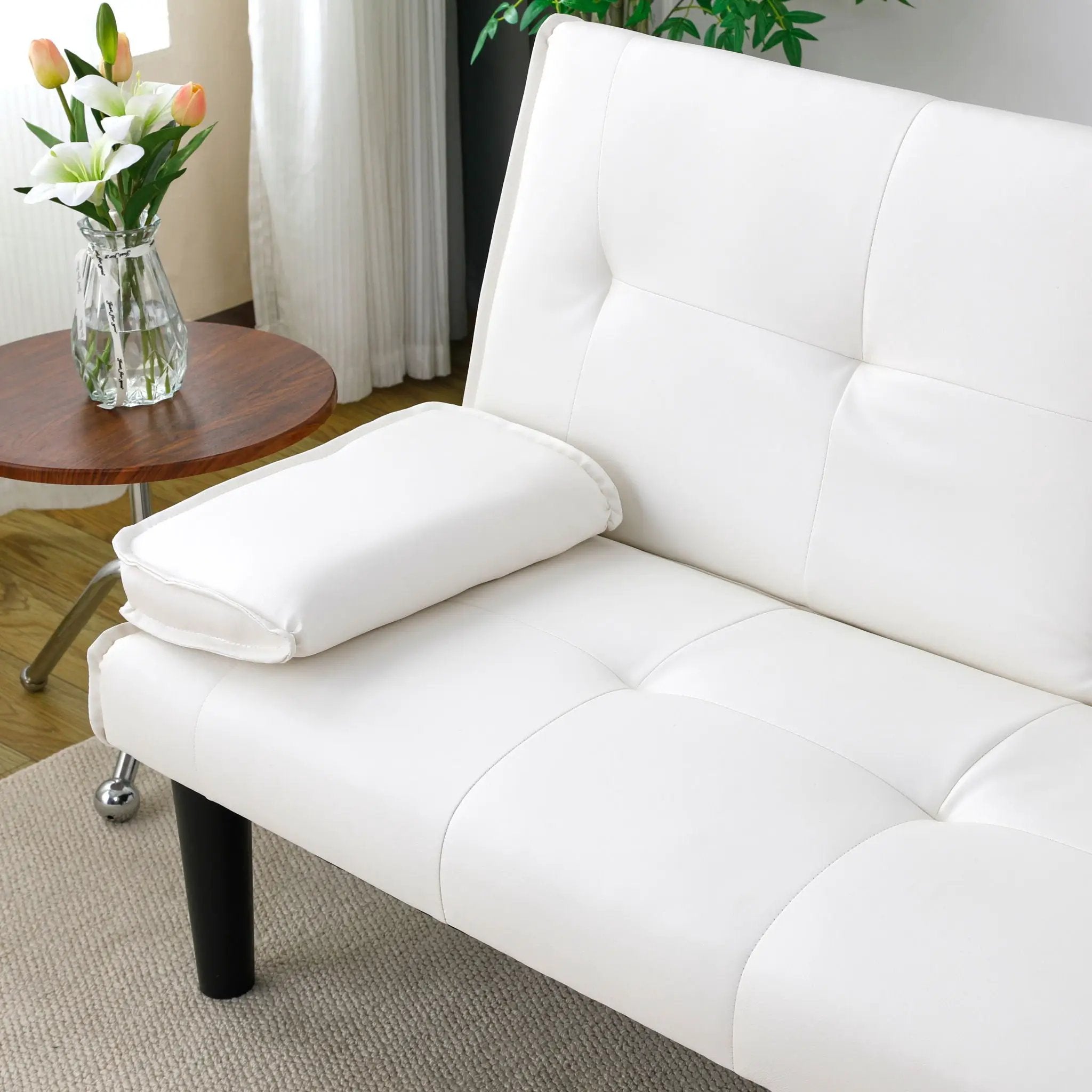 Sofa Bed With Foldable Design And Cup Holder by HouseOfZazla
