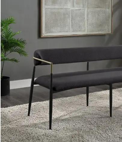 Jaramillo - Chenille Bench - Black by Unique Piece Furniture