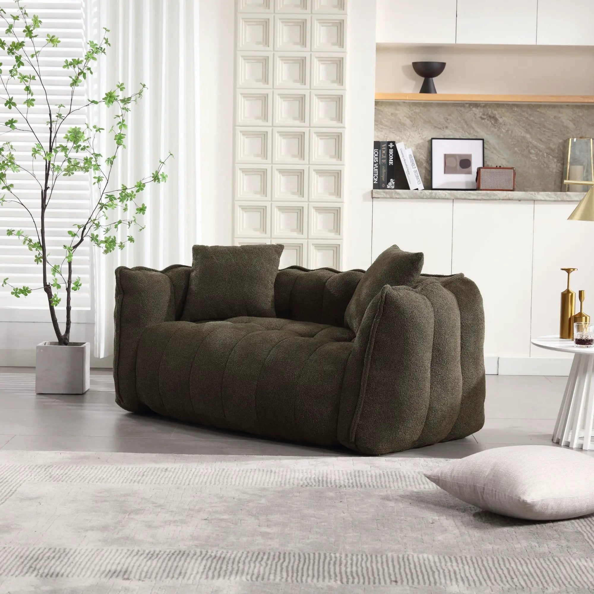 Cozy Beanbag Chair With High Resilience Foam Core For 2 by HouseOfZazla