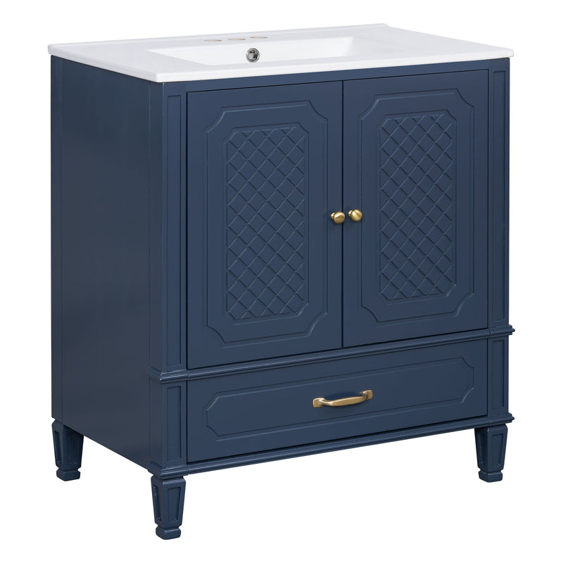 Bathroom Vanity With Sink, Soft Closing Door, Multi Functional Storage by HouseOfZazla