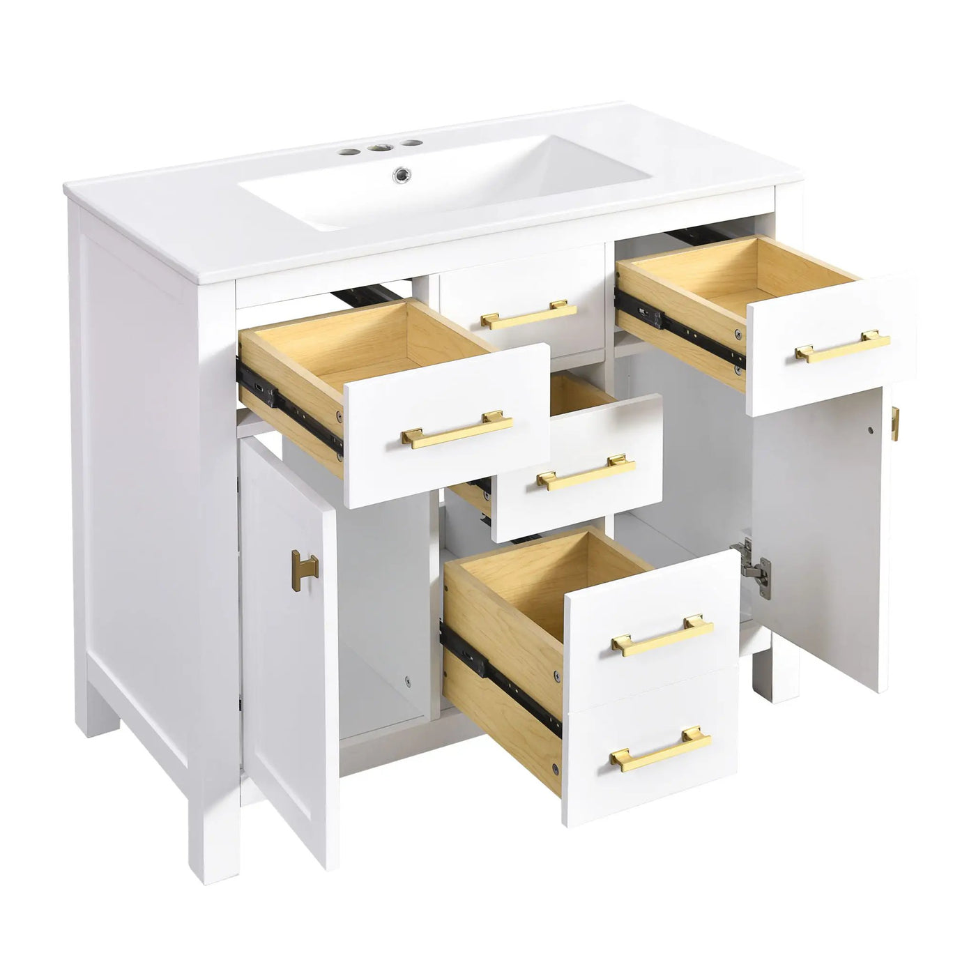 Bathroom Vanity With Sink Combo Set, Modern Bathroom Cabinet With 4 Drawers by HouseOfZazla