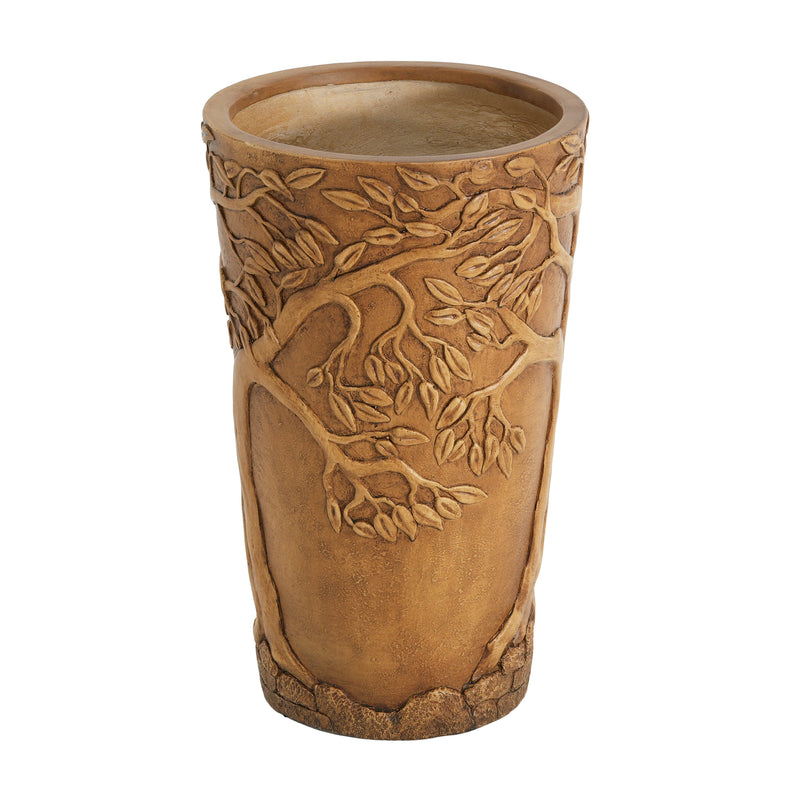 Tall Antique Bronze Tree-Embossed MGO Planter by HouseOfZazla