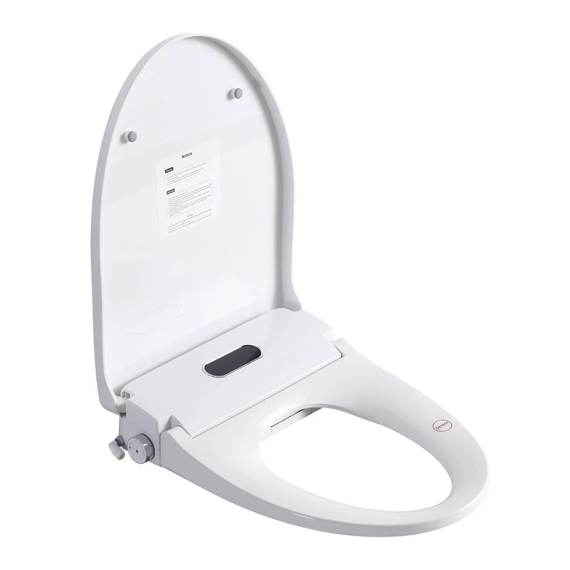 Smart Bidet Toilet Seat & Side Knob Adjustable Heated Seat With Water Temperature And Pressure Adjustment Portable Bidet - White by HouseOfZazla