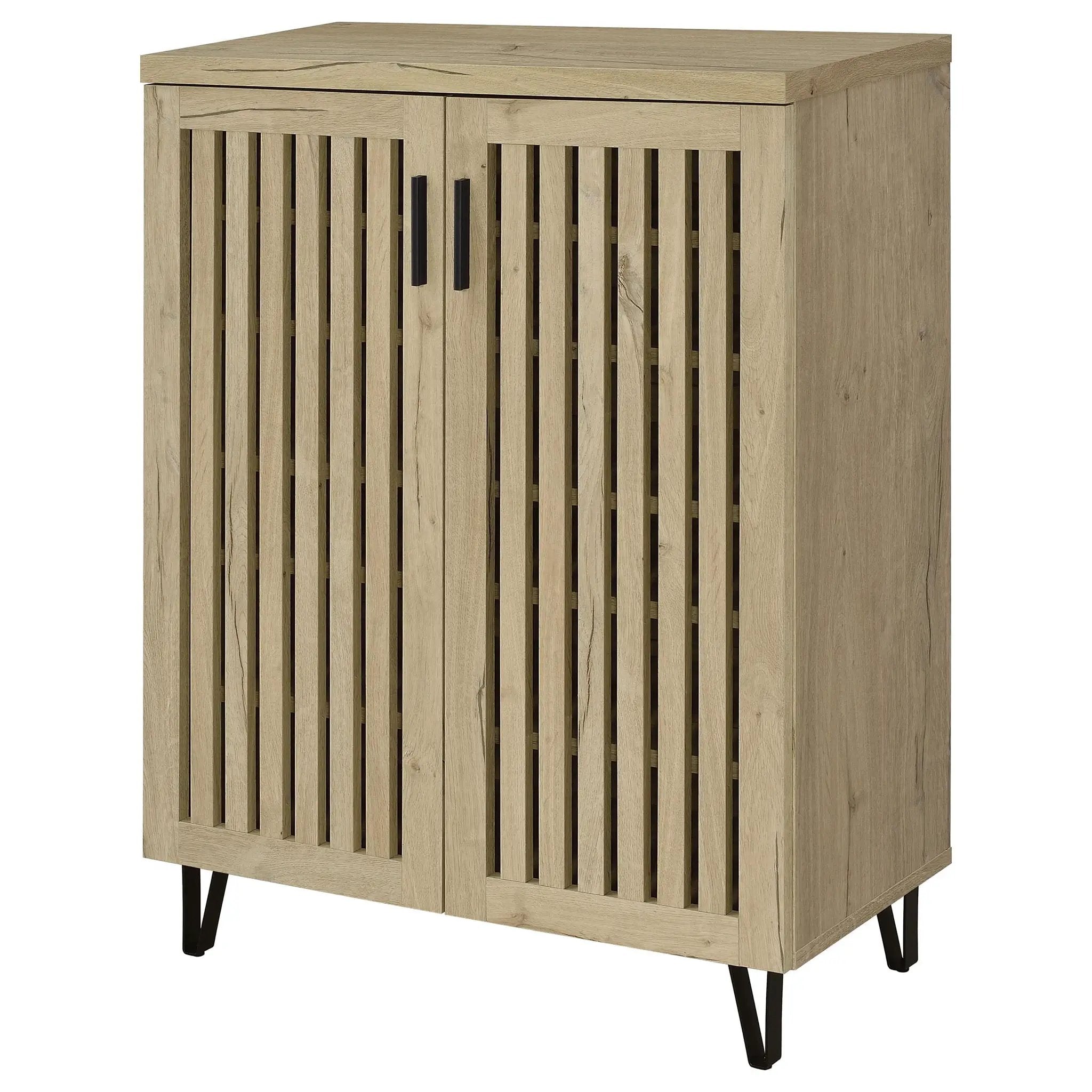 Brixton 2-door Entryway Shoe Storage Cabinets White Oak by Unique Piece Furniture