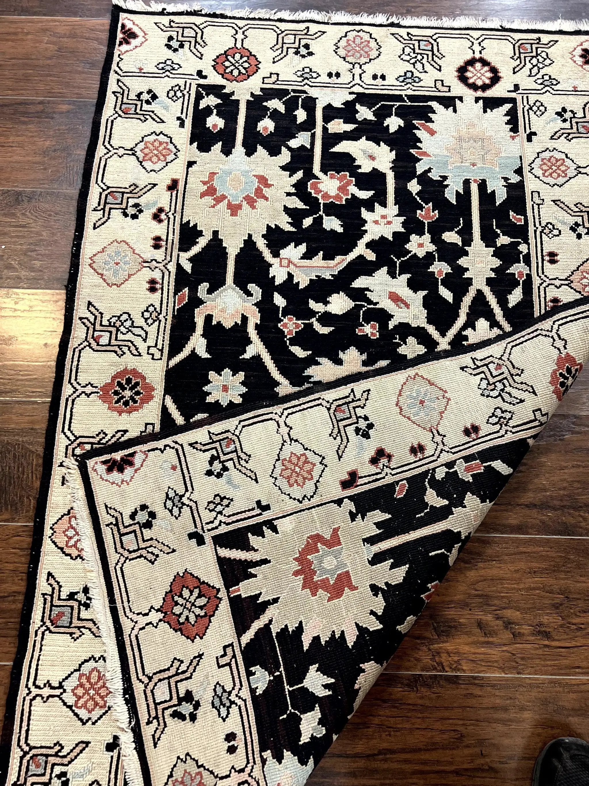 Turkish Flatweave Kilim Rug 3x5, Black, Handmade Vintage Wool Carpet by Jewel Rugs