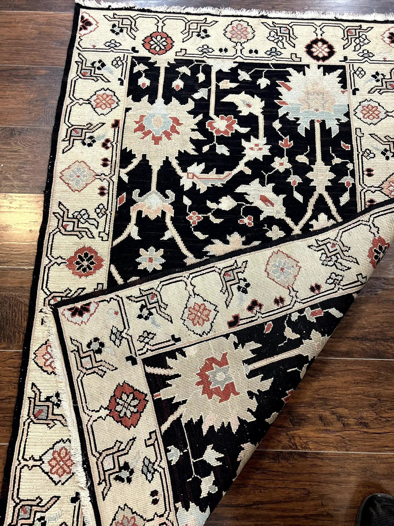 Turkish Flatweave Kilim Rug 3x5, Black, Handmade Vintage Wool Carpet by Jewel Rugs