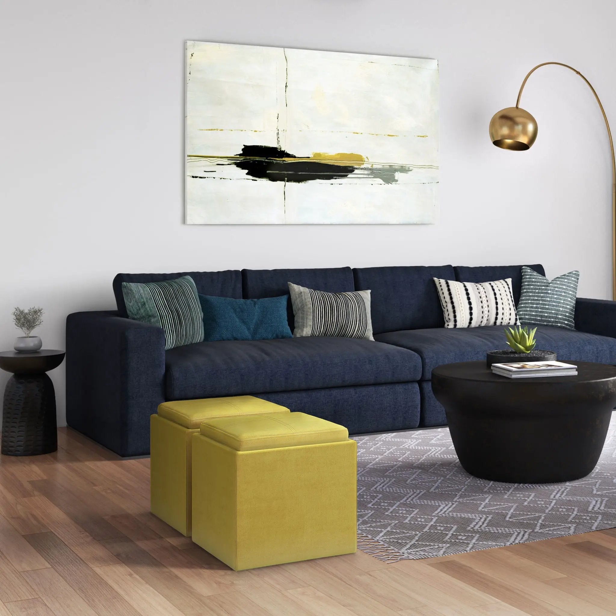 Rockwood - Upholstered Cube Storage Ottoman With Tray by Unique Piece Furniture