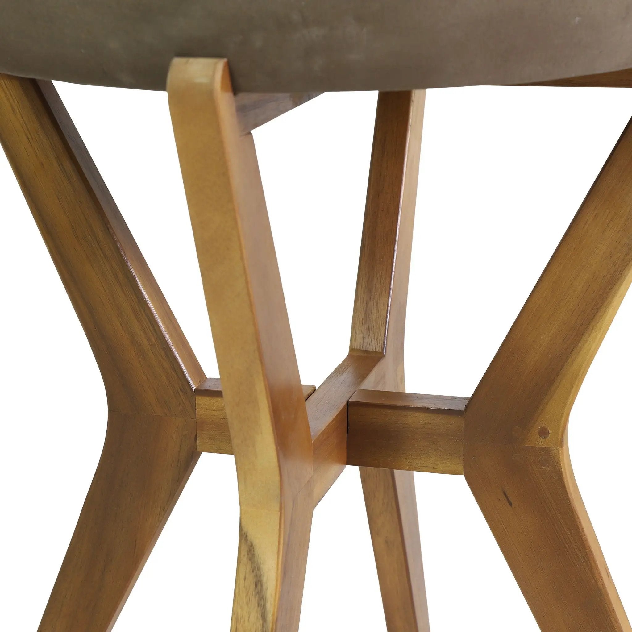 Yukon Contemporary Side Table with Lightweight Concrete Top and Acacia Wood Frame - Gray by HouseOfZazla