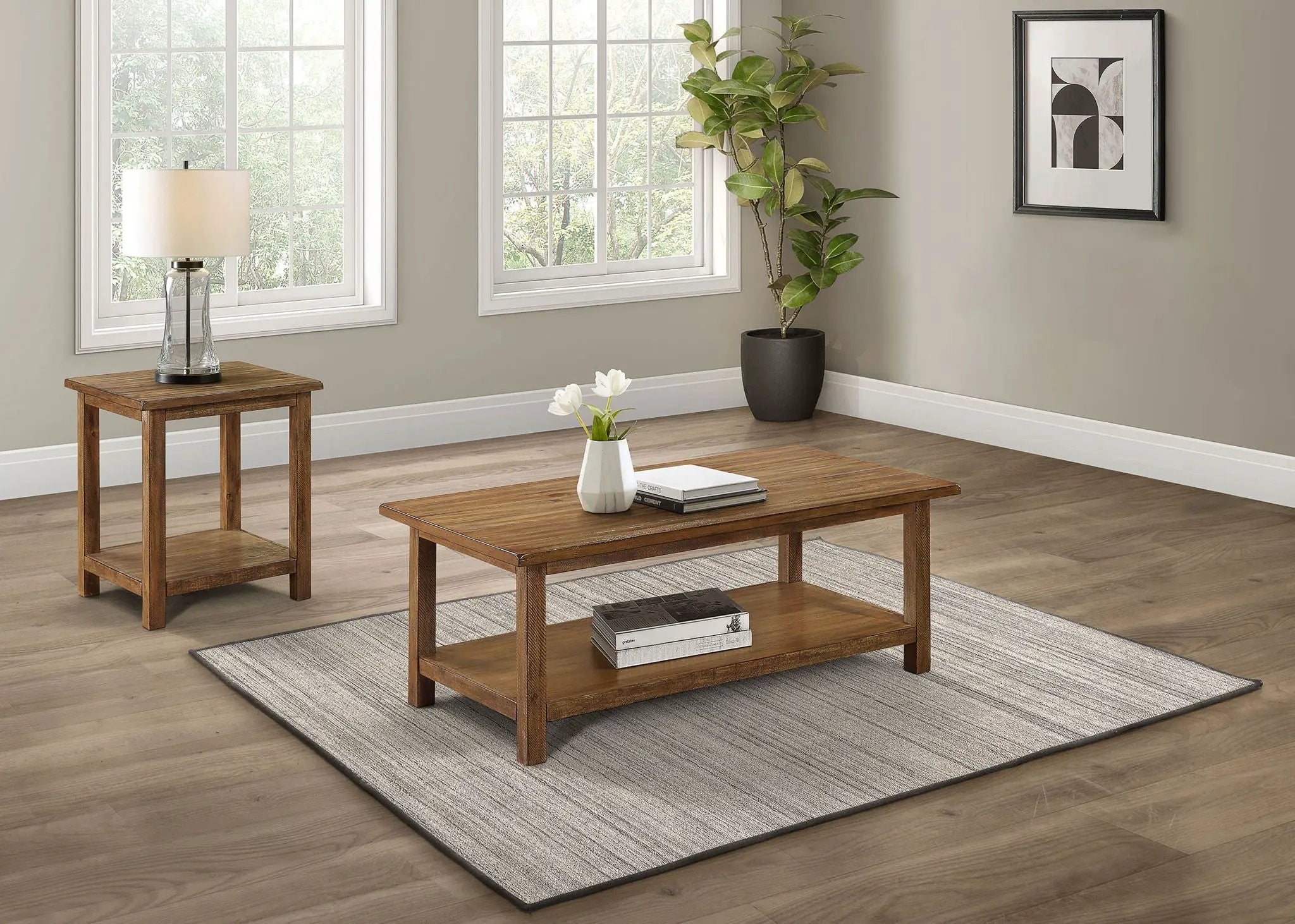 Payne 2-piece Coffee and End Table Set Distressed Brown by Unique Piece Furniture