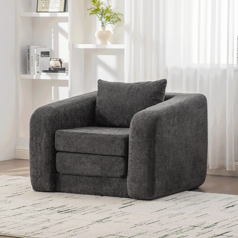 40" Foldable Single Sofa Bed with Armrest & Backrest by HouseOfZazla