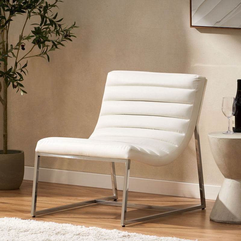 Wilmouth Roll Occasional Chair - White by HouseOfZazla