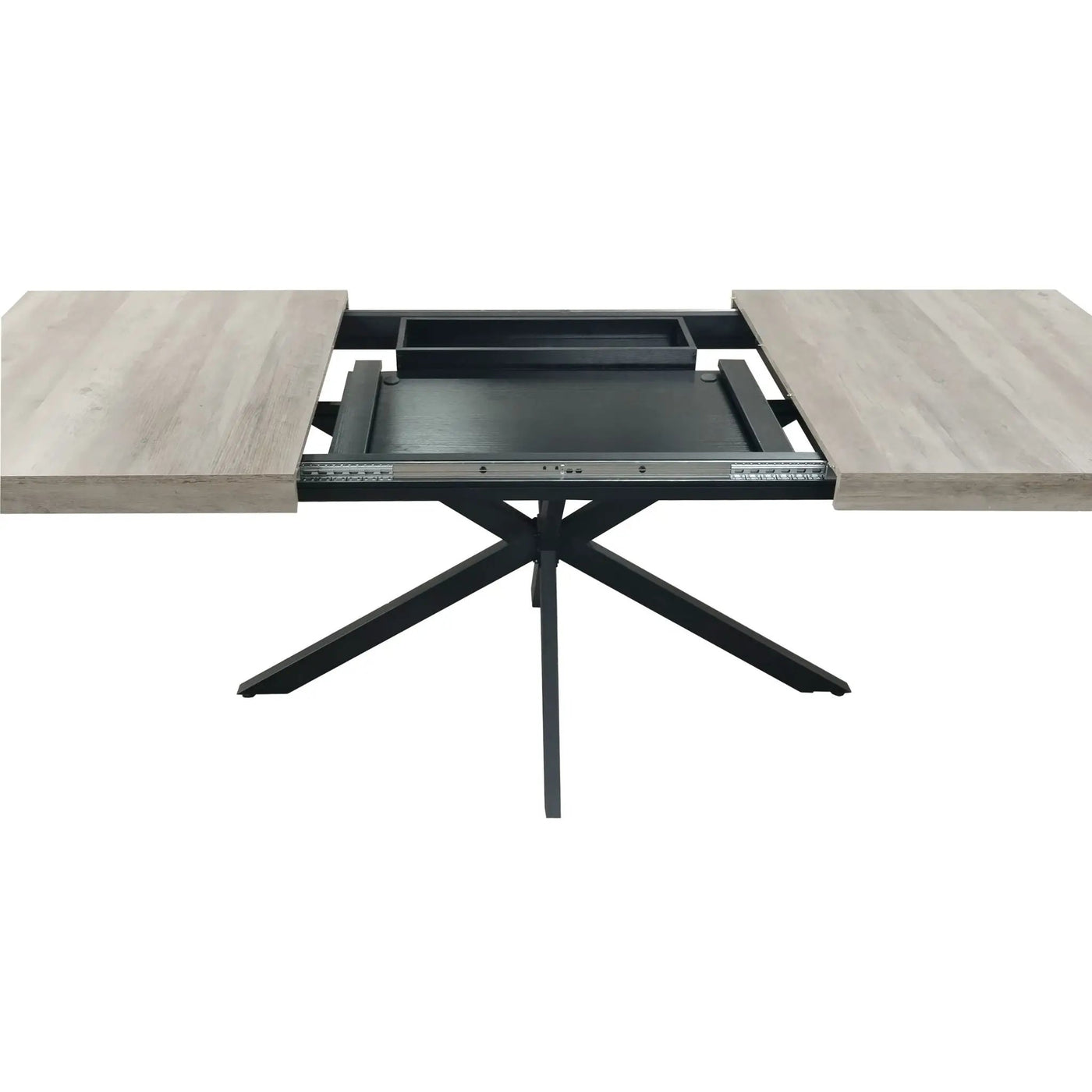 Retro Rectangular Stretch Dining Table With Embossed Center Plate by Unique Piece Furniture