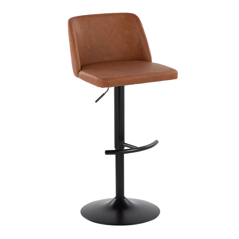 Toriano - Contemporary Adjustable Bar Stool With Rounded T Footrest (Set of 2) by Unique Piece Furniture