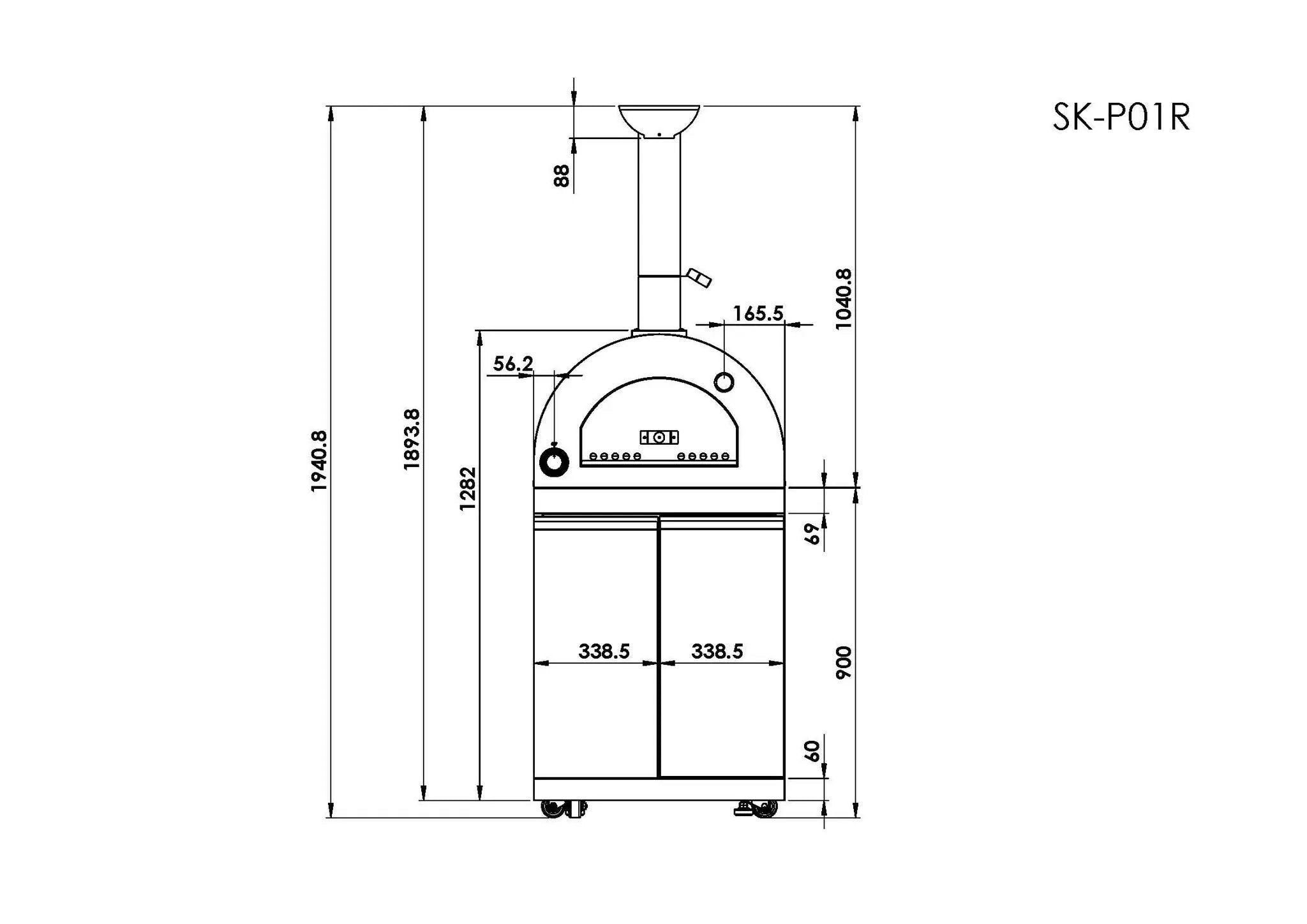 Stainless Steel Gas Pizza Oven - 35000 BTU for 16 Inch Pizza by HouseOfZazla
