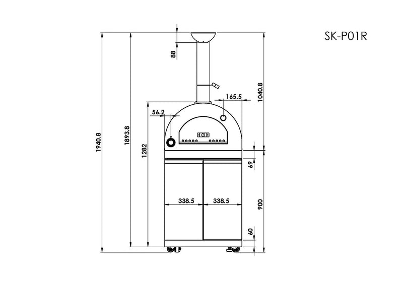 Stainless Steel Gas Pizza Oven - 35000 BTU for 16 Inch Pizza by HouseOfZazla