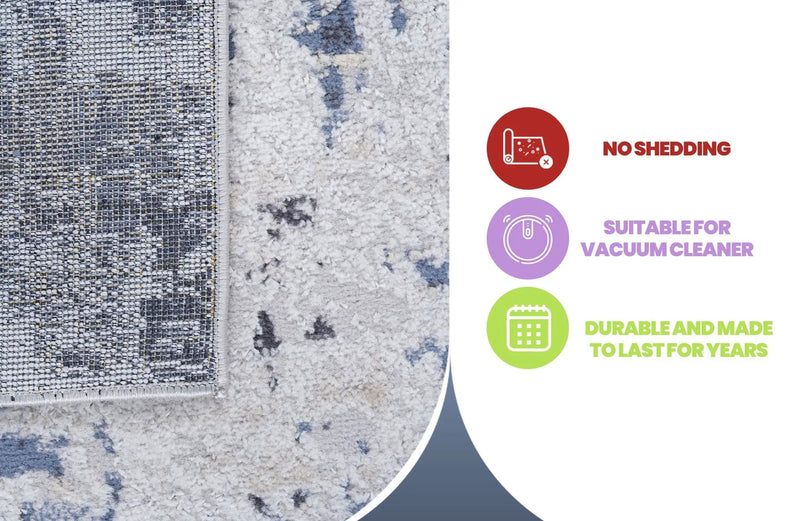 Payas - 8' X 10' Abstract Area Rug - Gray / Denim by HouseOfZazla