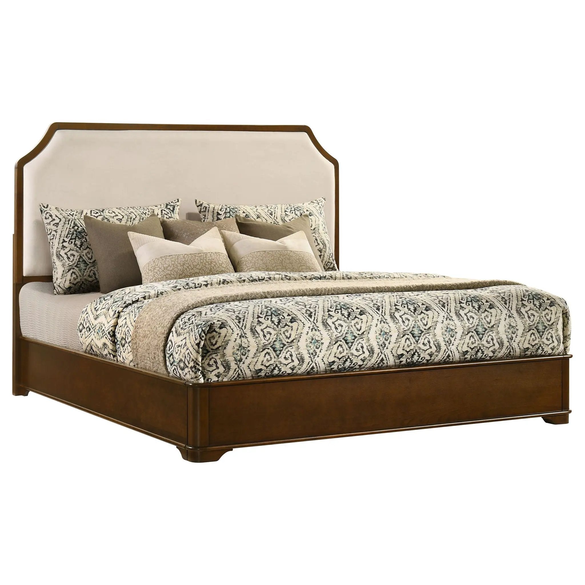 Garland 58-inch Eastern King Panel Bed Cream Brown Cherry by Unique Piece Furniture