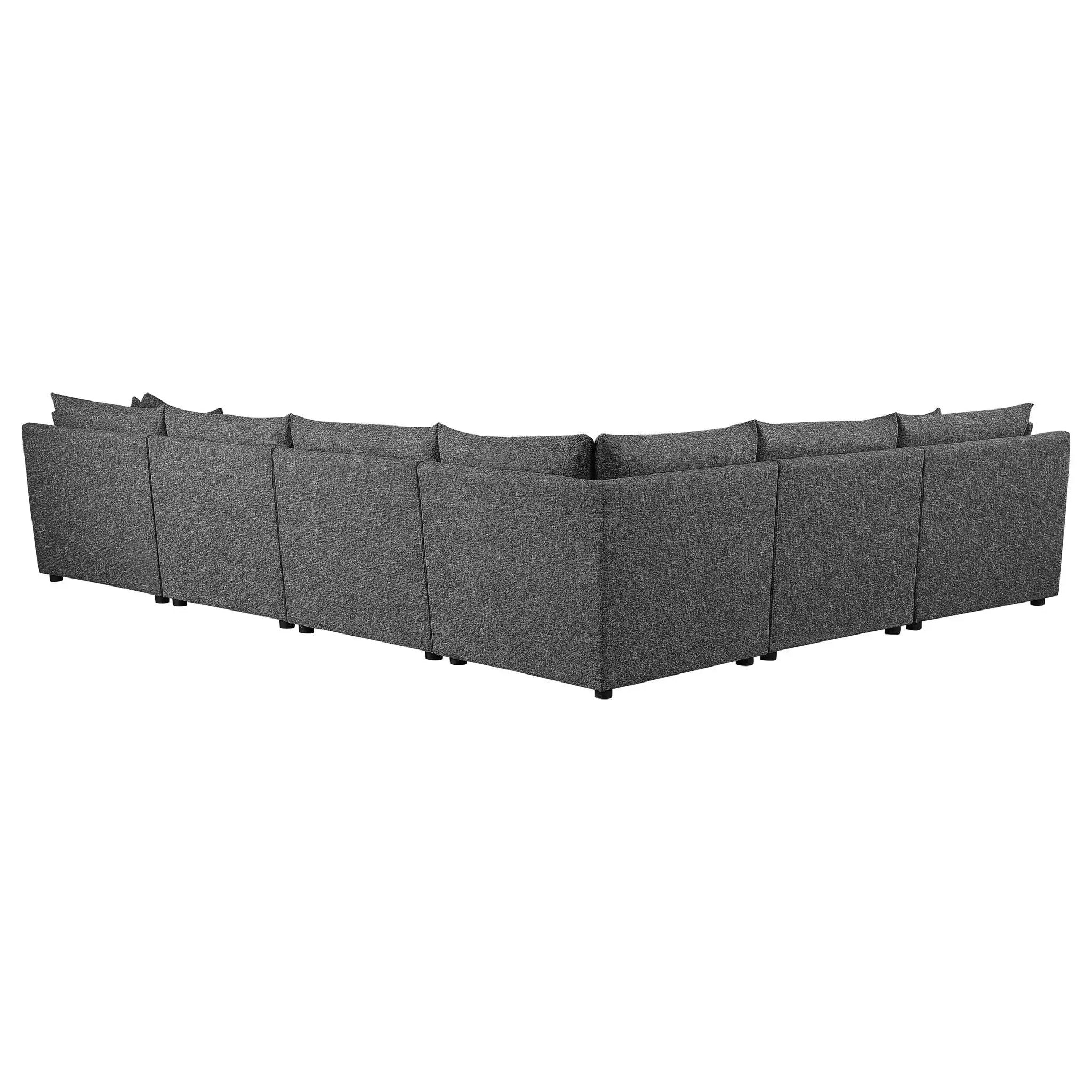 Sasha 6-Piece Upholstered Modular Sectional Barely Black by Unique Piece Furniture