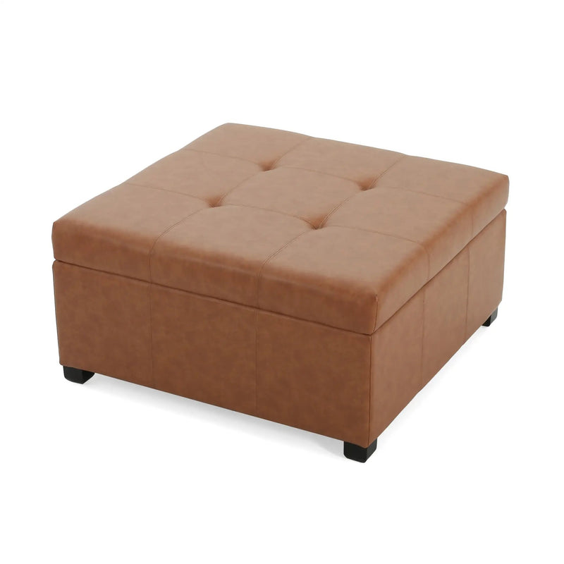 Faux Leather Tufted Storage Ottoman by HouseOfZazla