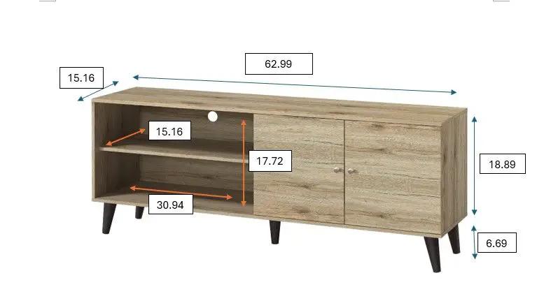 Amidon - TV Stand, With 2 Storage Shelves And 1 Cabinet by Unique Piece Furniture