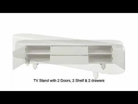 Keely - TV Stand - White High Gloss by Unique Piece Furniture