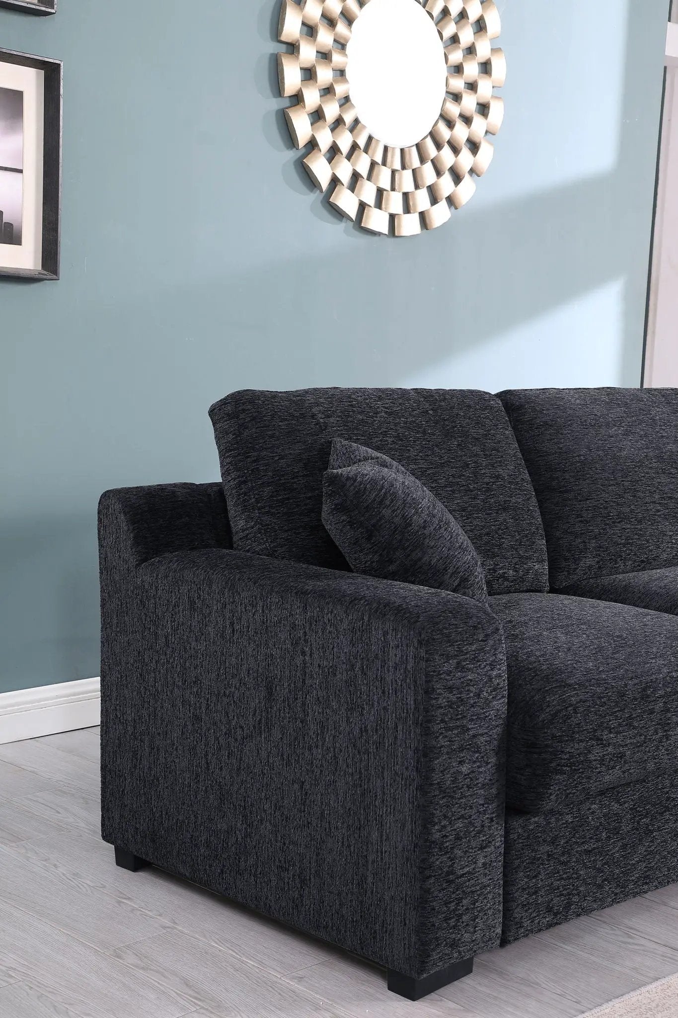 Celine - Fabric Corner Sectional Sofa With Right-Facing Chaise, Cupholders, And Charging Ports by HouseOfZazla