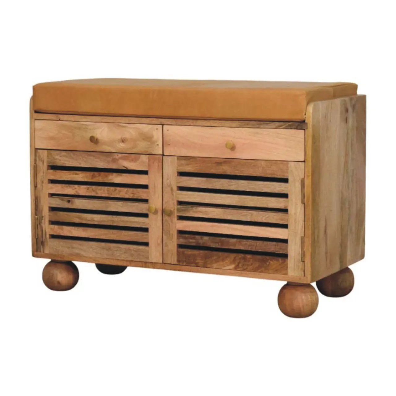 Shutter Shoe Rack With 2 Drawers - Beige by HouseOfZazla