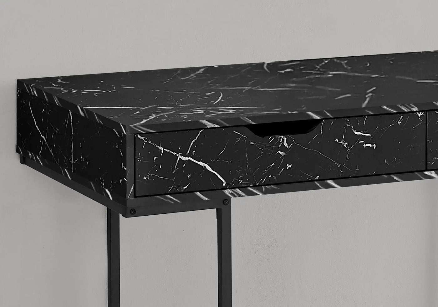Computer Desk For Home Office, Storage Drawers, Marble Look Contemporary & Modern by Unique Piece Furniture