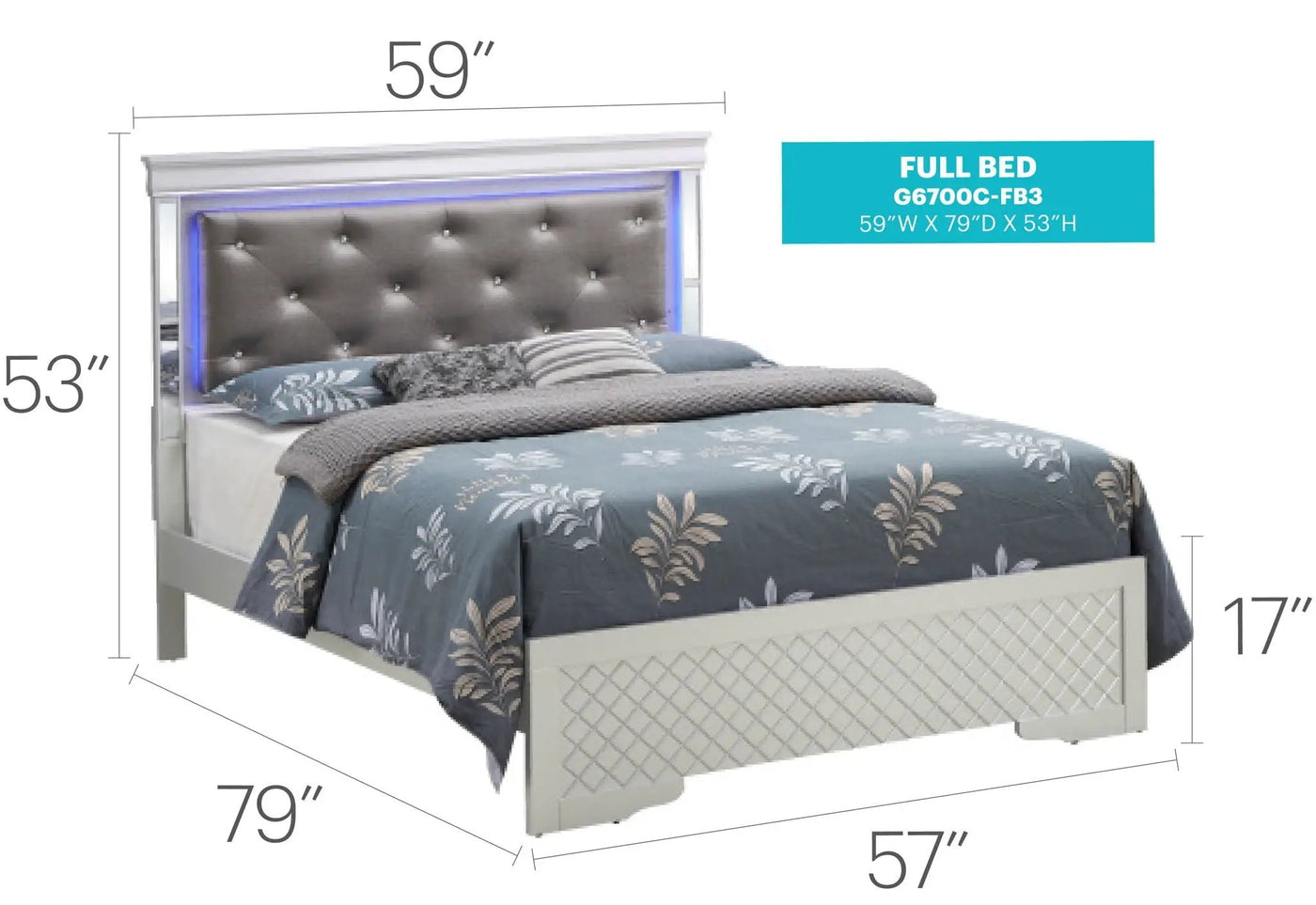 Bed With LED Light Accents Headboard by HouseOfZazla